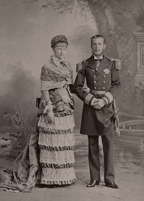 carolathhabsburg:

Newlyweds Crownprince Rudolf of Austria and spouse, Crownprincess Stephanie, neé Princess of Belgium. 1880s,

Only son of Empress Sissi of Austria