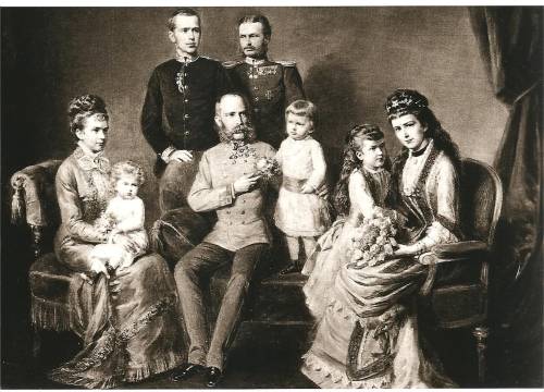 empresssissi:

Empress Elisabeth and Franz Joseph I. with their family.