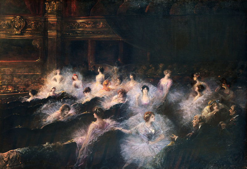 sakrogoat:

Georges Jules Victor Clairin - An Interval at the Opera
