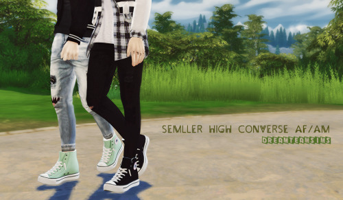 Semller High Converse AM/AFAM/AF8 swatchesCREDIT: @semller; thank you for the awesome mesh and cool TOU→ Please don’t repost/reupload→ Feel free to recolor but please don’t include the mesh and send me the link so I can reblog and enjoy it as well Used in the preview: Tops: 1 and 2 / Pants: 1 and 2 / Pose by @juoo***DOWNLOAD: SimFileShare