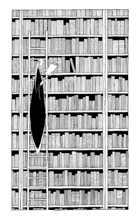 A la Biblioteca Maravillosa acuden lectores mágicos (ilustración de Teemu Juhani)