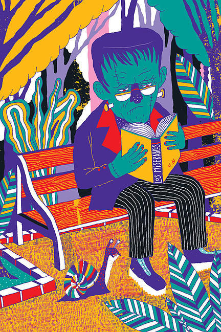 Lector monstruoso (ilustración de Santiago Solis Montes de Oca)