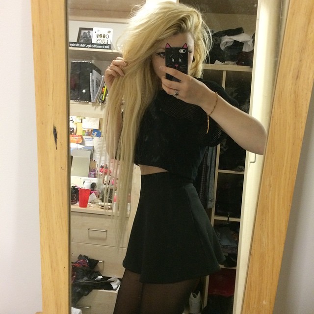 meh #blackclothes #pale #me #fashion #outfit #black #longhair #selfie #girl #blonde