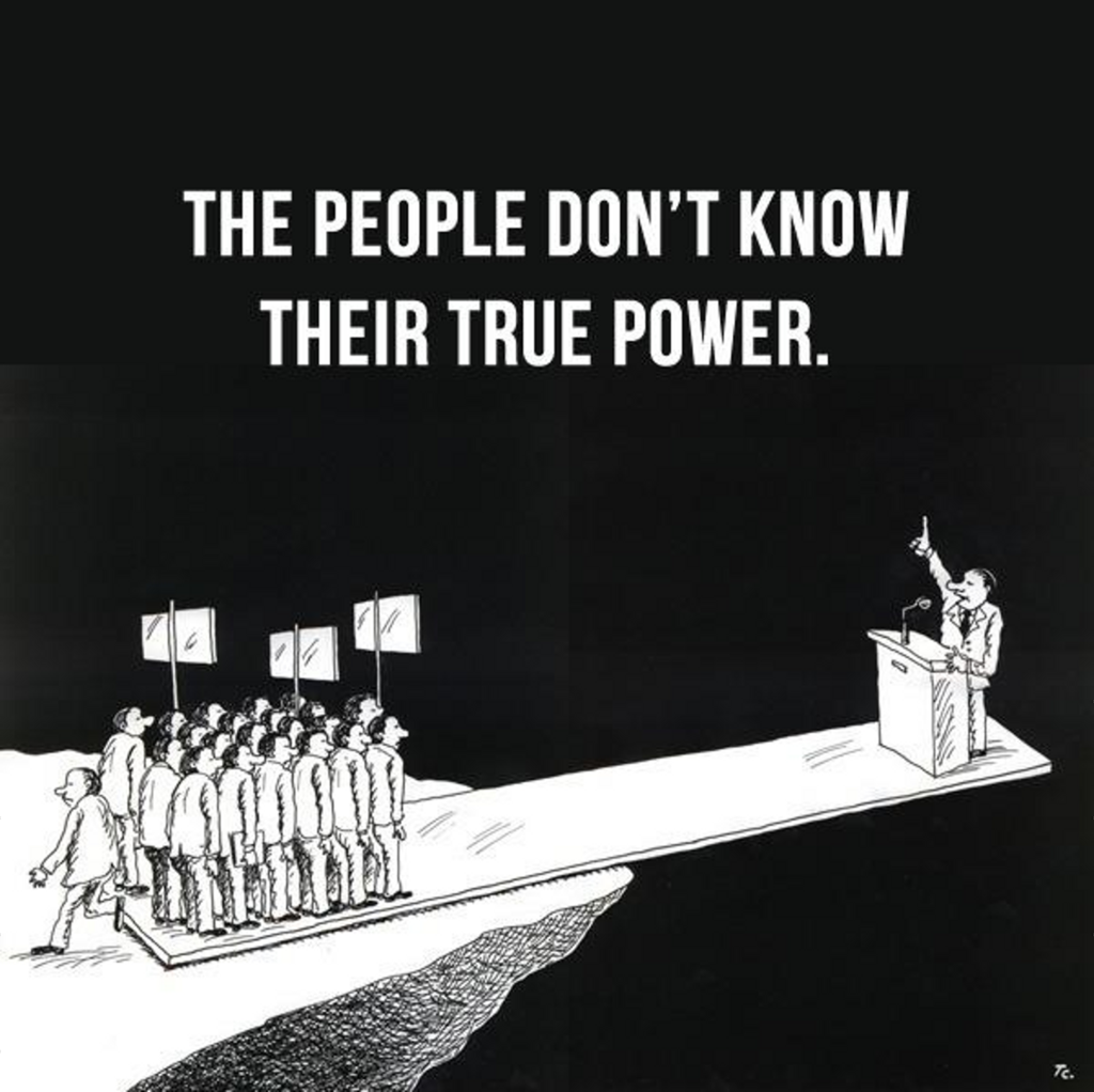 People don&rsquo;t know their true power. This!!! Let us all just stop playing their game that mostly benefits them (the 1% and the polititans)! Wake up and walk of that board!&hellip;