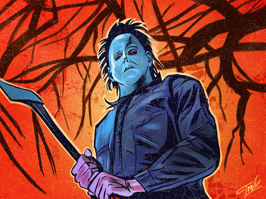 Day 7 of my “31 Days Of Halloween” Sketch Series 2015: Halloween: The Curse Of Michael Myers! (you know, the batshit crazy one)!