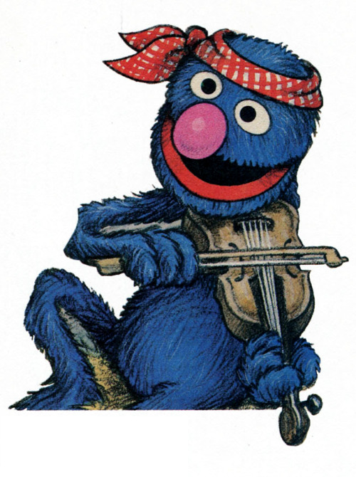 Grover on the fiddle.Sesame Street Magazine, October 1981