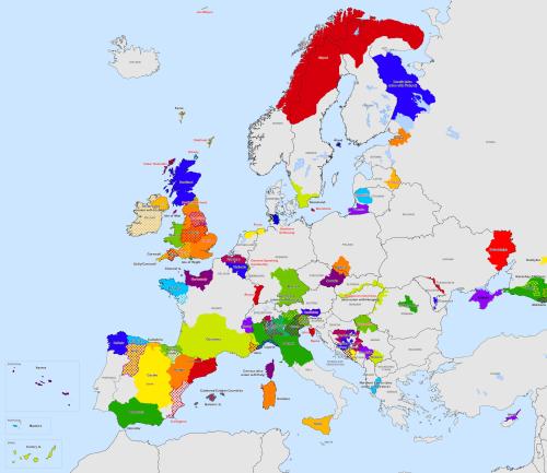 Active separatist movements in Europe.