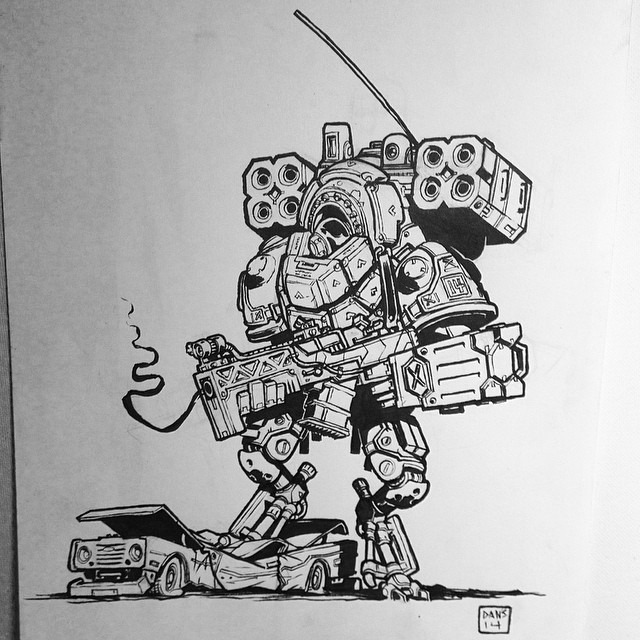 March of robots day 14! Titan fall inspired bot today  . No parking!   #marchofrobots