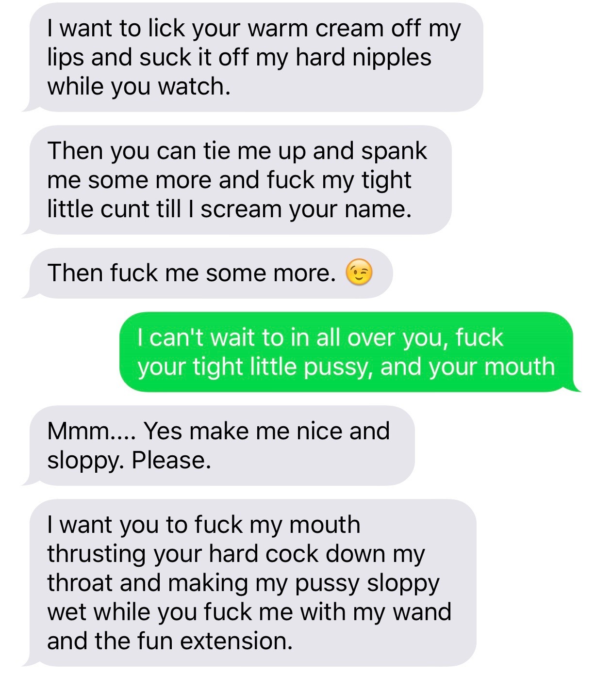 Sexting dialogue examples
