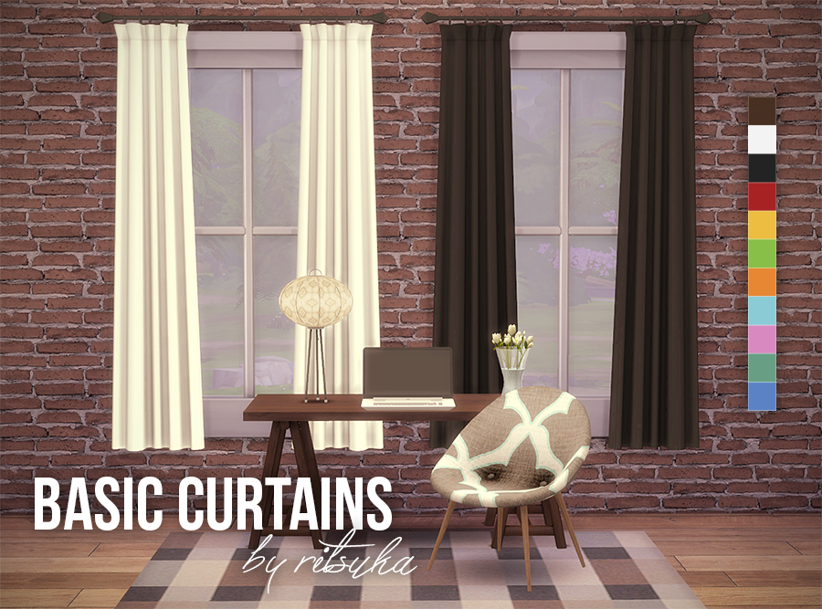 I did a quick recolor of the serenity curtains by Severinka. It&#8217;s a nice simple set. I used Veranka&#8217;s color palette because I enjoy the maxis-match feel it has.

Download Here

Hope you all enjoy these!