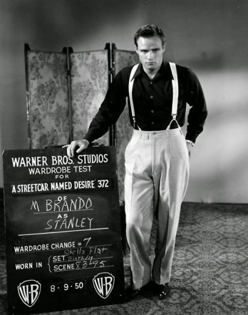 Marlon Brando’s wardrobe test for &lsquo;A Streetcar Named Desire&rsquo;, 1951 Costume design by Lucinda Ballard..
