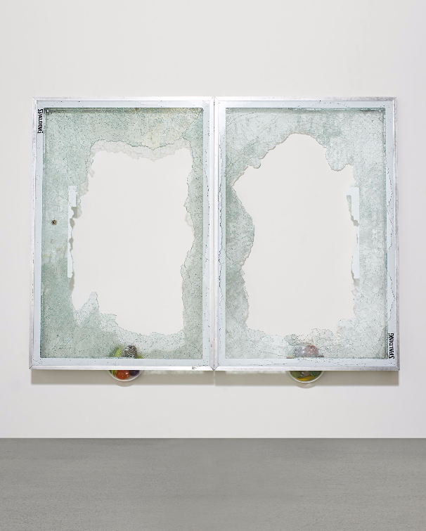 Dan Colen - Innie and Outie, 2009 (basketball backboards, metal, and glass)
