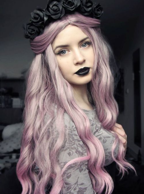 Hair Cute Make Up Purple Hair Cute Girl Pastel Hair Curly