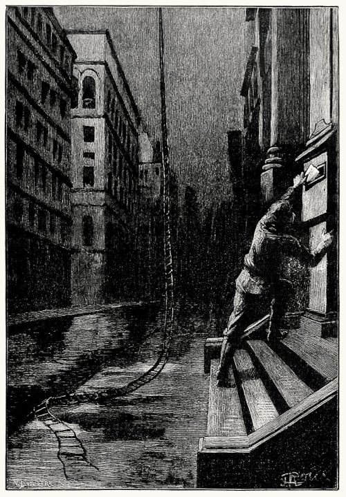 Perhaps its author himself, sneaking up&#8230;

Georges Roux, from Maître du monde (Master of the world), by jules Verne, Paris, 1902.

(Source: archive.org)