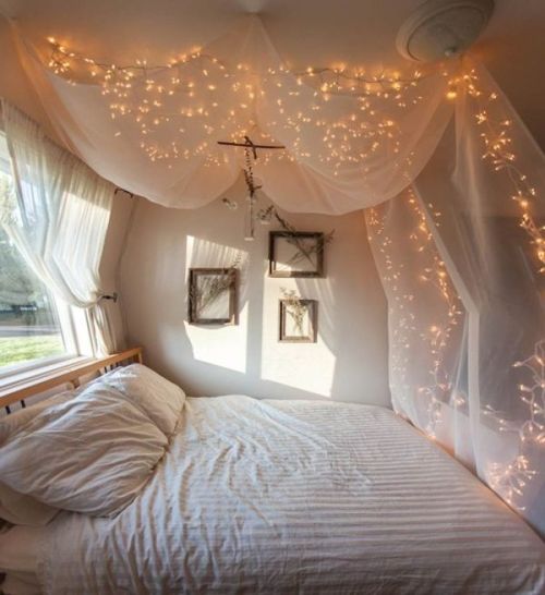 ... notes lights romantic bed canopy fairy lights christmas lights bedroom