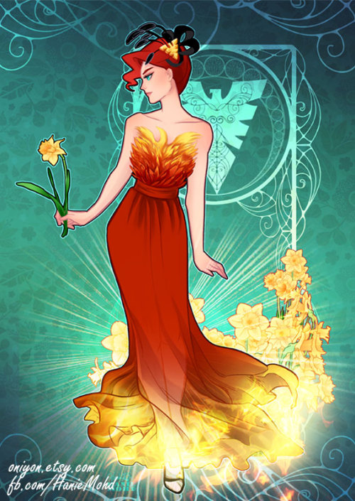 haniemohd:The sort of sequel to the green Phoenix dress I drew before! The idea for this Phoenix-inspired outfit struck a couple months back… I drew it on a sketch card so I wouldn’t forget, and then I told myself, I have to draw it out in its entirety. I have to, I have to! And now, somehow in between mountain loads of work, I’m finally done. Yes! *fistpump*(sorry, it might seem weird to be so enthusiastic to have completed an artwork, but I’ve been dying to draw out all these dresses in my head but real-life work always gets in the way T_T)(pre-order for print available here)