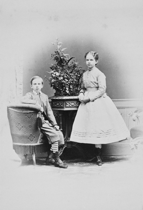 longliveroyalty:

Crown Prince Rudolf and Archduchess Gisela, chidlren of Emperor Franz Joseph of Austria. 1868.