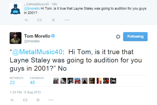 Audioslave’s Tom Morello dismisses this story.