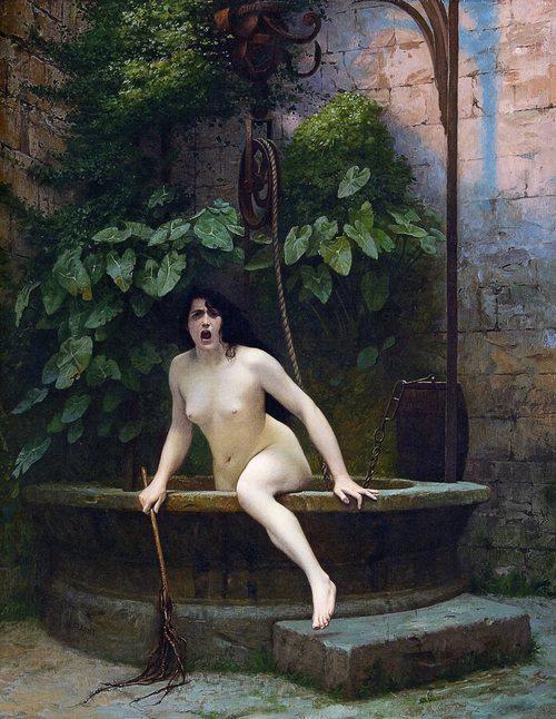 trapcard:

coffeeinmybeard:

jake-clark:

autumngracy:

cumaeansibyl:

seekers-whoarelovers:

museedart:

Truth Coming Out of Her Well to Shame Mankind, 1896 by Jean-Léon Gérôme

I’ve been thinking a lot about it and this is literally the best title of anything

so I guess it was some ancient Greek who said “truth lives at the bottom of a well” and I don’t know what he meant or why it stuck, but I’ve seen a lot of 19th-century references to it (because people always love showing off how much they know about stuff)
but I like this because imagine how fucking pissed off you would be if you lived at the bottom of a well in the first place, but then you had to climb all the way out of it somehow because humans were such unbelievable assholes that you were forced to yell at them in person

“I CAME OUT OF THE WELL BECAUSE YOU NEED TO STOP”



I just spit all over my phone lol

Honestly me.
