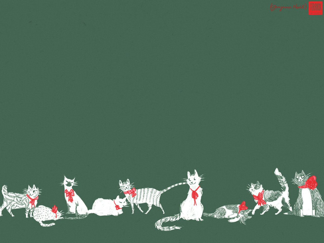 Kitten Trash - ferrrox: christmas cat wallpaper (1600x1200 px,...