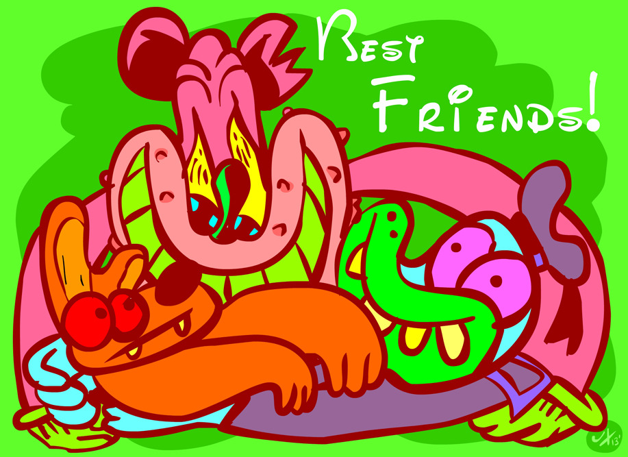 tumblrtoons: today’s flash warm up doodle. Best Friends! -Jeaux 
