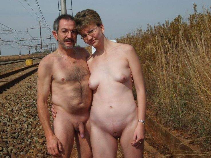 Older married couples posing nude