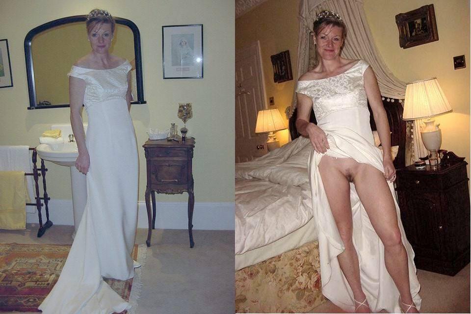 Real amateur brides dressed and undressed