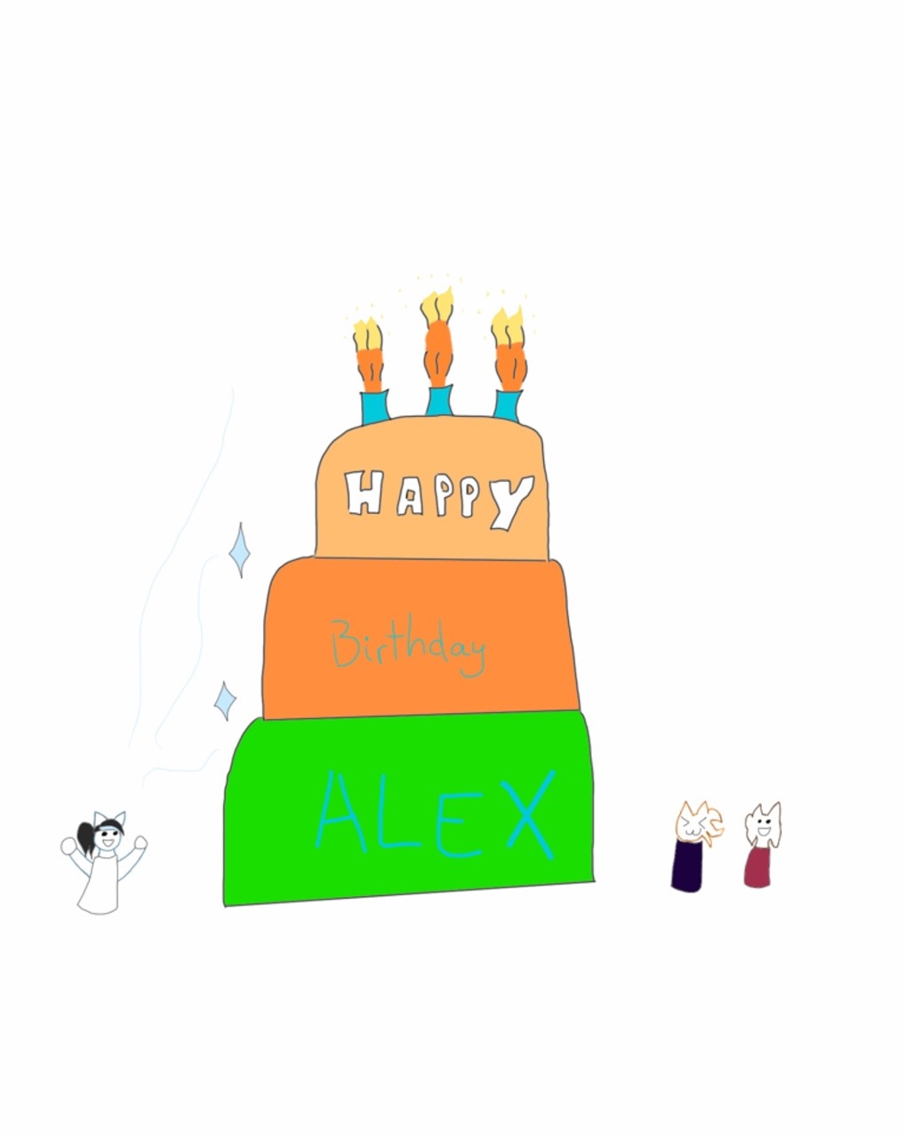 SUPRRRRRIIIIIISSSSSSEEEEEEE!! HAPPY BIRTHDAY , ALEX!!!!! I magic you up a GIANT BIRTHDAY CAKE&#160;!!!!!!! ask-alex-hedgehog