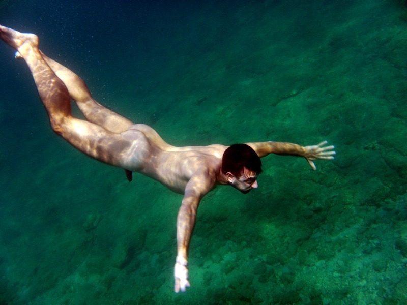 naked swimmer