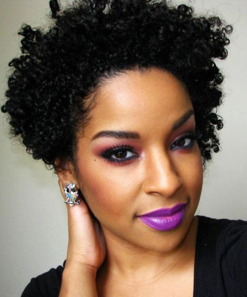 Black curly hairstyle short hair