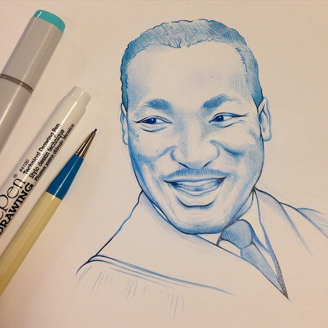 sarahmckayart: #artsnacks helping me at work today. Love that fineliner. #mlk #martinlutherking #art #jetpen #illustration ArtSnacks is like a magazine subscription but instead of a magazine you get 4 or 5 different art products to try out. Learn more about ArtSnacks here.