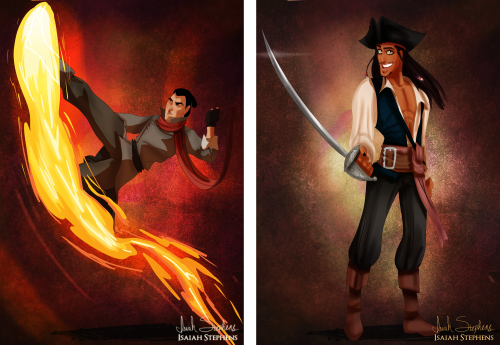 Li Shang as Mako and Prince Naveen as Jack Sparrow