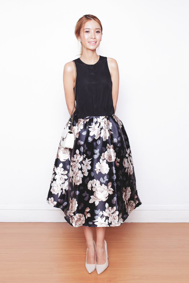 Tricia Gosingtian Floral Skirt