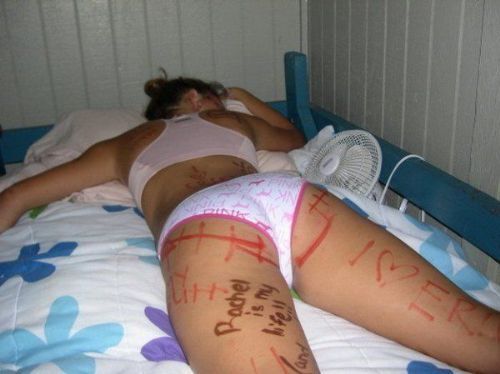 Funny drunk people passed out