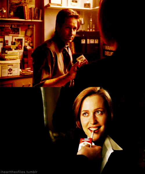 7x19 Brand X | 6x19 Three of a Kind I think Mulder lights her fire.