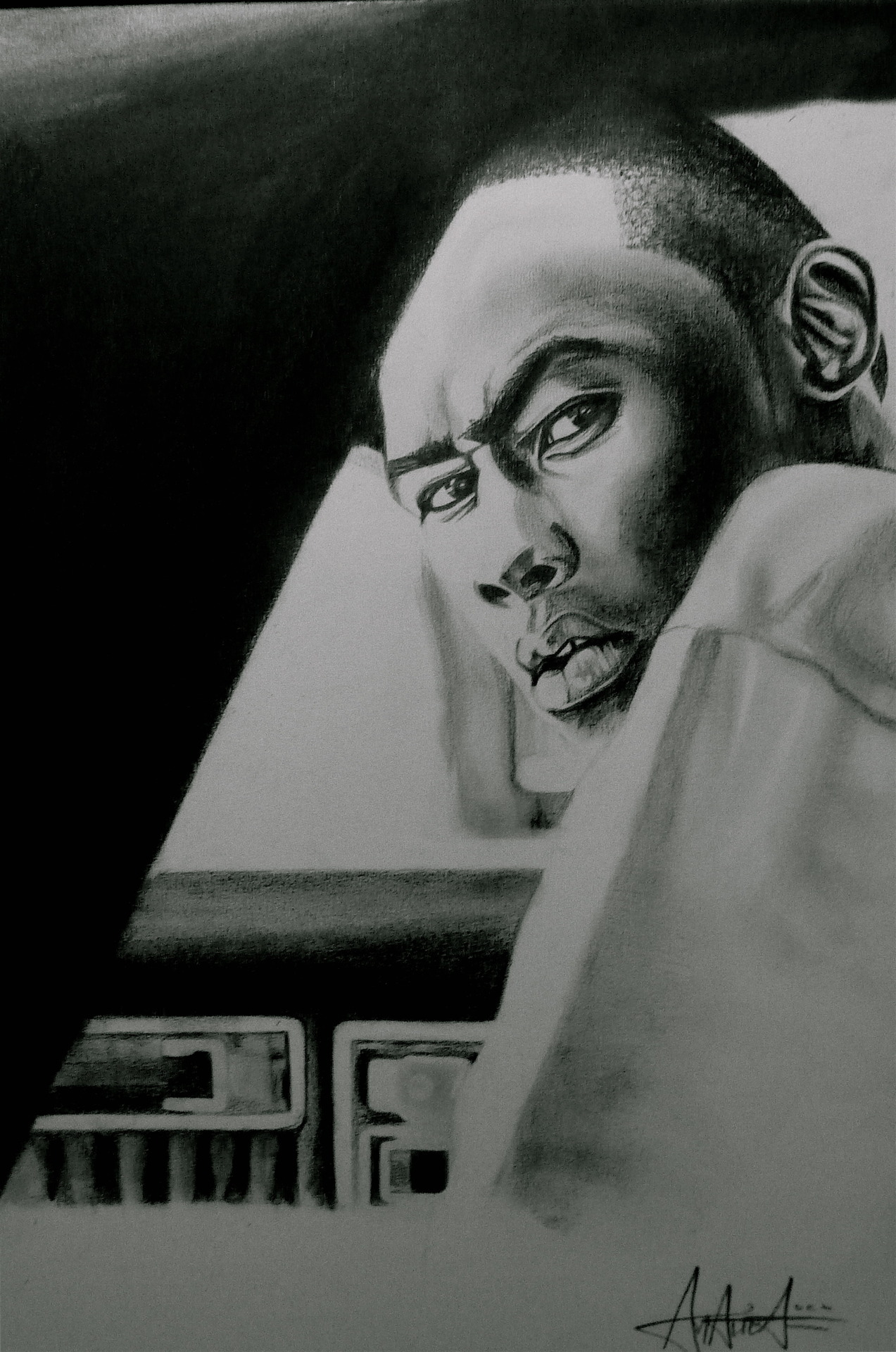 Tyler, the Creator. Size A3. Charcoal. Check out my other drawings, paintings and tattoos at my tumblr: http://thingsbeautious.tumblr.com/