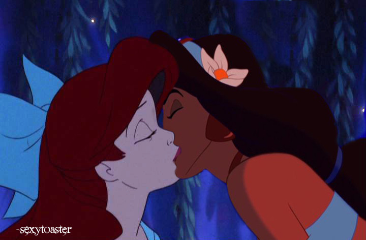 Gay disney princess kissing